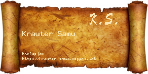 Krauter Samu névjegykártya